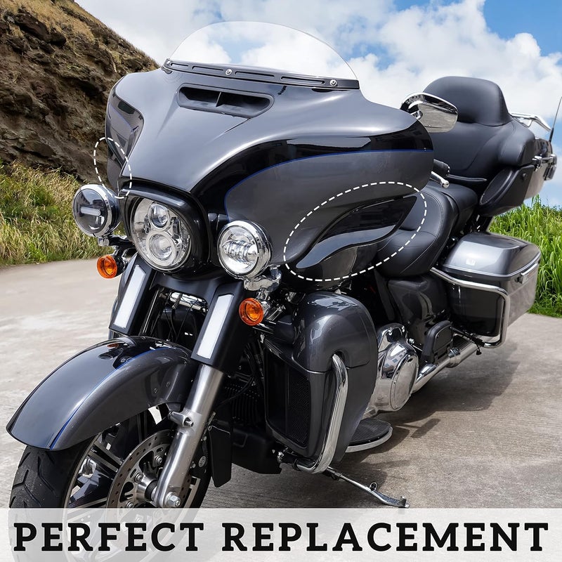 VEISUTOR Motorcycle Adjustable Air Deflector Fairing Side Wings Windshield Adjustable Wind Deflectors Fairing Side Shield for Harley Davidson Electra Glide Street Glide Trike 2014-2024 Accessories - Image 2